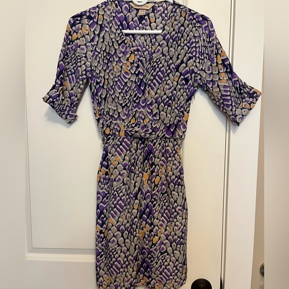 Presley Skye Purple, Grey, Orange Navy snake print Silk Dress size PXXS - Picture 1 of 7